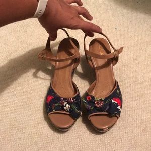 Clarks floral wedges